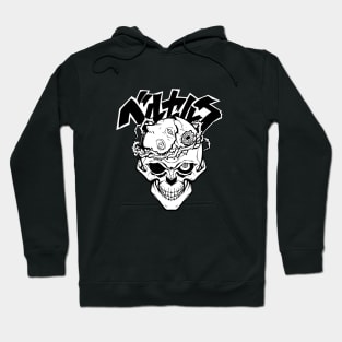 The skull of the rotten flower black and white Hoodie